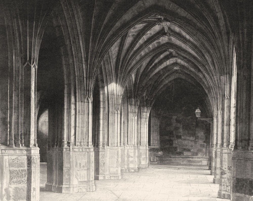 GERS. Condom- Galeries de I'hôtel de ville 1903 old antique print picture